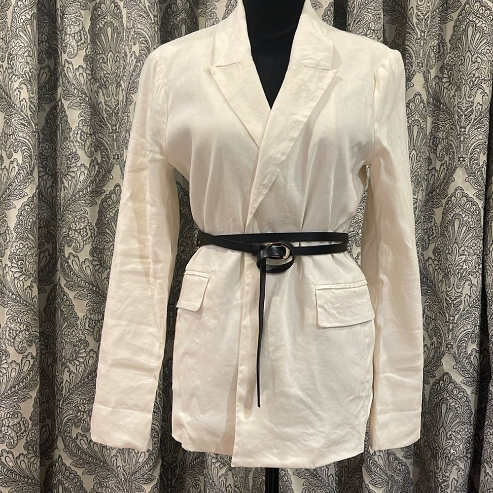 Jason Wu Linen Blend Ivory BLAZER/JACKET